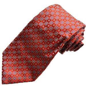 Nicola Ferri Milano Burnt Orange Floral Silk Men's Tie Made in Italy Woven